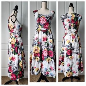 Anthropologie Midi Cotton Floral Dress 4